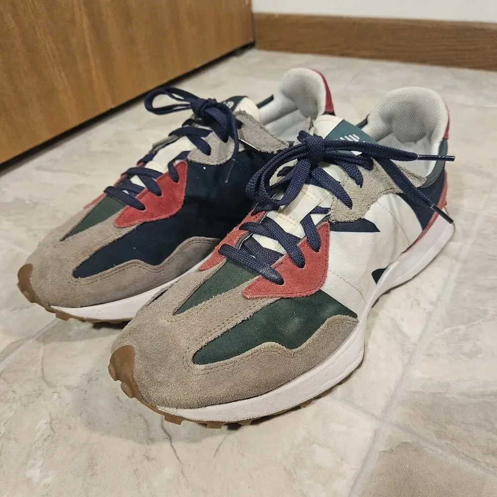New Balance 327 Multi-Color Grey Green Red Navy MS327PWA Men’s Size 12